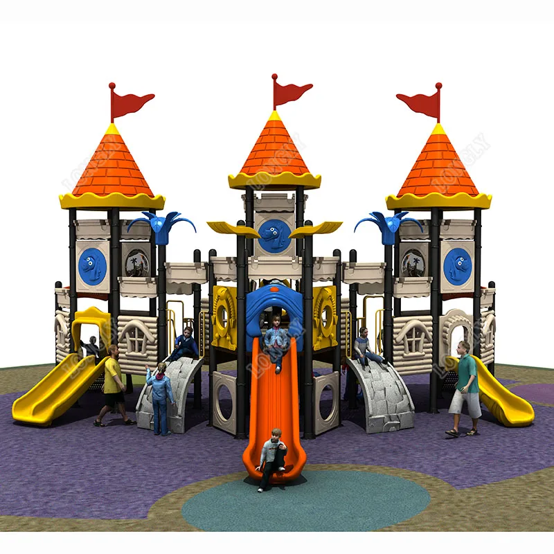 Castle-Themed Outdoor Playground Kids Slide LLDPE Plastic Equipment for Garden School Residential Areas Amusement Educational