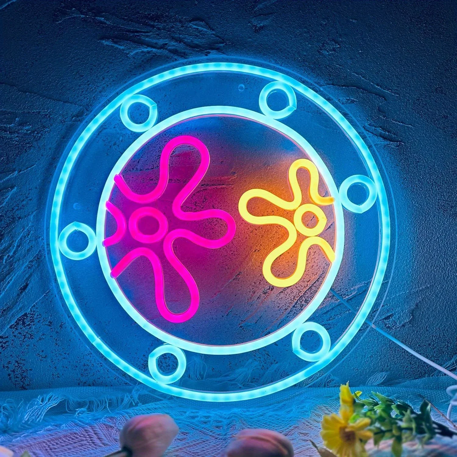 Ocean World Porthole Neon Light Signs for Wall Decor USB Powered Light for Game Room Bedroom Birthday Wedding Party Kids Gifts