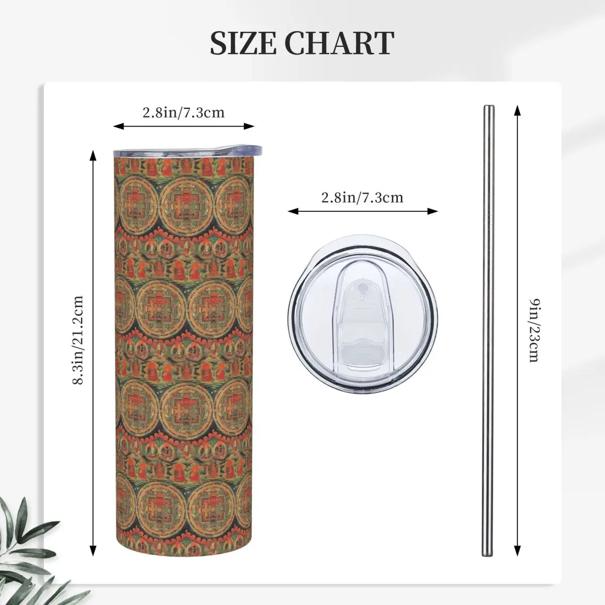 India Mandala Zen Buddha (4) Stainless Steel Tumbler Vacuum Insulated Mugs Thermal Cold Cups Straw With Lid 20oz