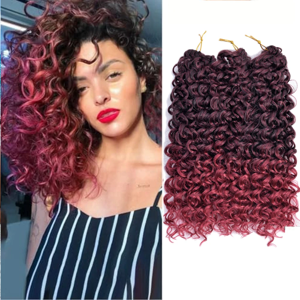 

GoGo Curl Crochet Hair 10inch Ocean Wave Crochet Hair Water Wave Synthetic Braiding Hair Extensions Curly Crochet Hair for Women