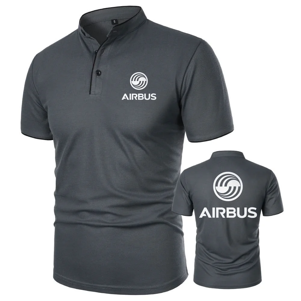 Mens Short Sleeve Polo Shirt AIRBUS AVIATION Flight Airbusfan A320 Tee Vintage Henley Shirt Mesh Cotton T-Shirts Camping Tshirt