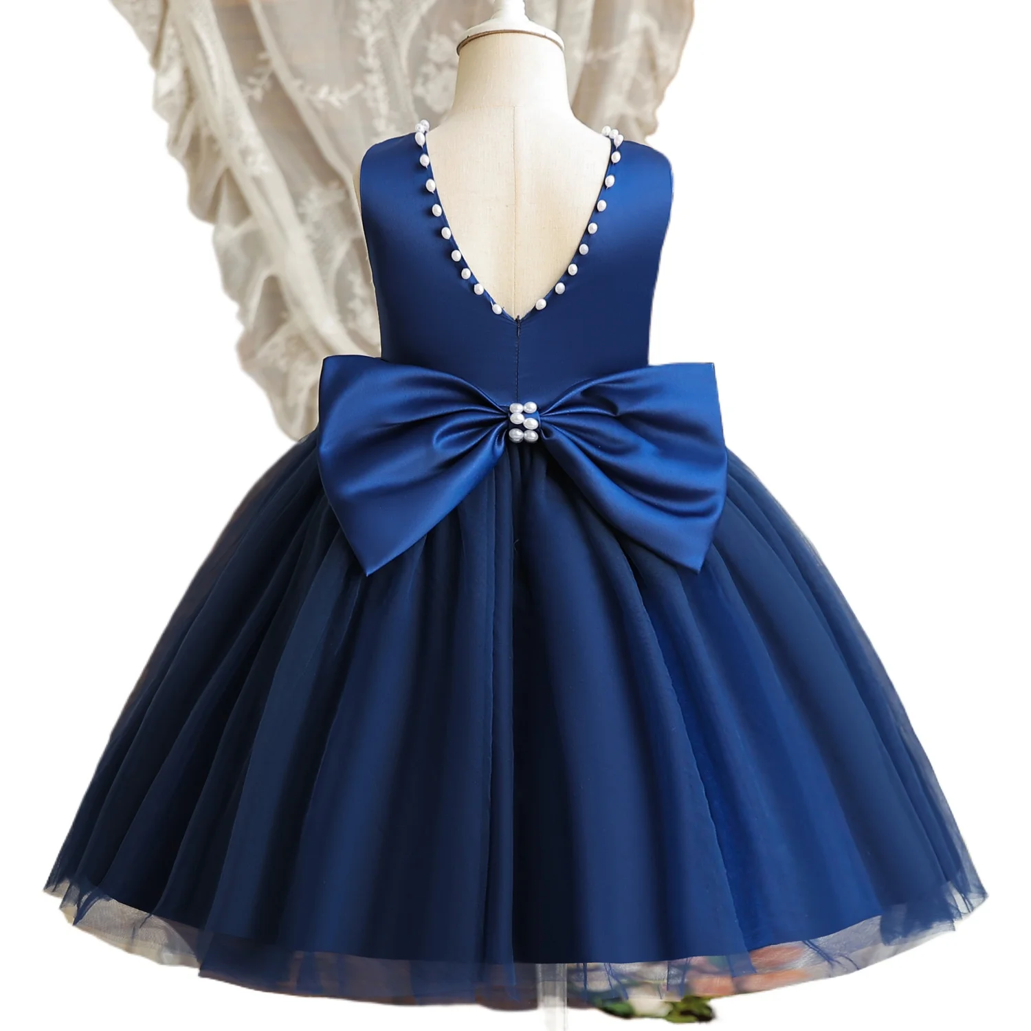 

New Girls Princess Dress Little Girls Mesh Wedding Dress Performance Dress Lace Dress