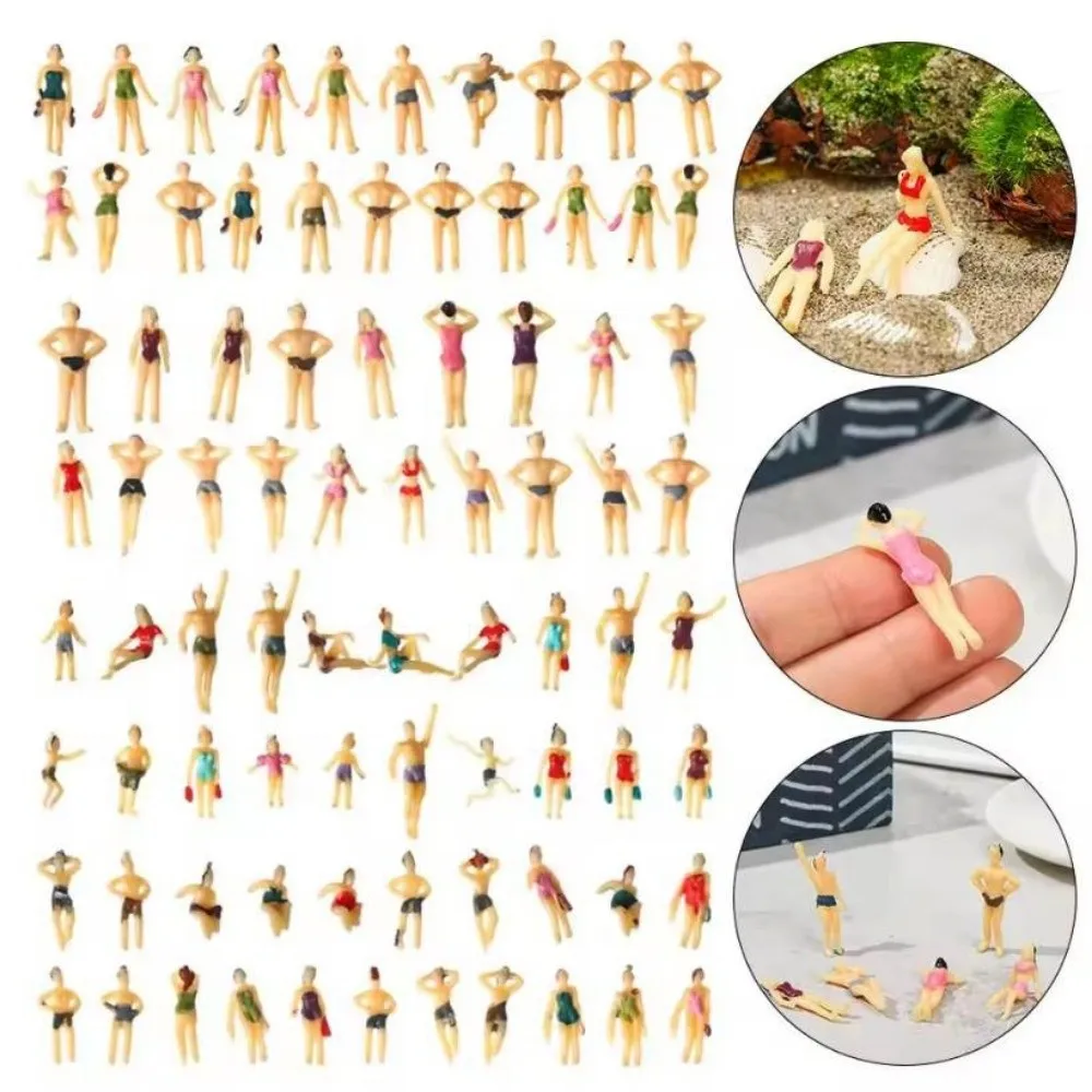 10Pcs Miniature Different Poses Colorful 1:100/1:150/1/200/1:75/1:50 Scale Swimming Figures Model Plastic Trains Beach Scenery