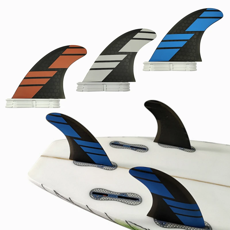 Surfboard Fins M Tri Fins Surfing Thruster UPSURF FCS 2 Fins For Fishboard Quilha Surf Fins High Performance Fiberglass Core Fin