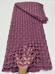 Latest Chiffon African Lace Fabric 2024 High Quality Nigerian Lace Fabric 3D Beads s Laser Embroidery Lace Fabrics for weomen