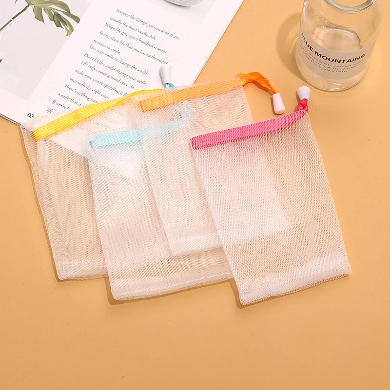 10Pcs 9x15cm Japanese Storage Foaming Soap Bags Handmade Facial Cleanser Wash Bubble Net