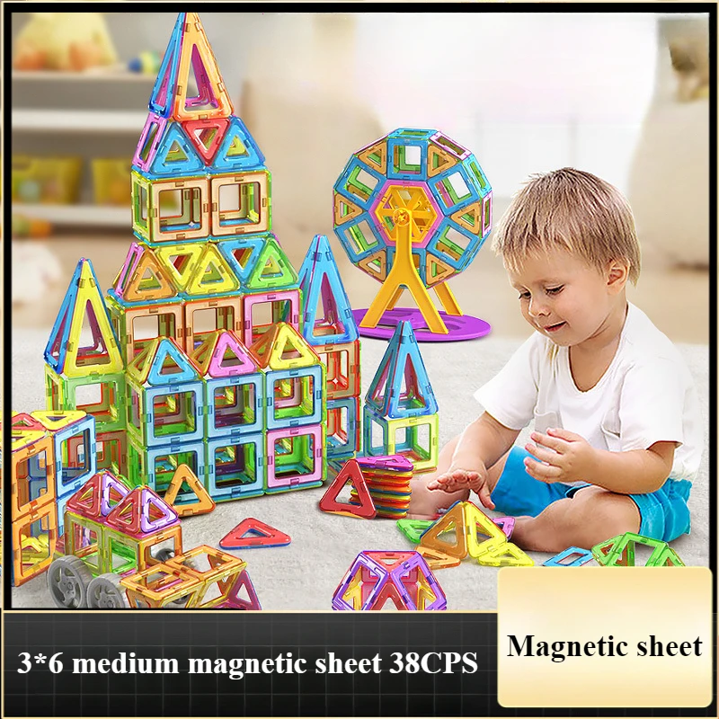 

Educational Constructor Big Size Magnetic Building Blocks Set Toys for Learning and Birthday Gifts with Random Color Kids Toys