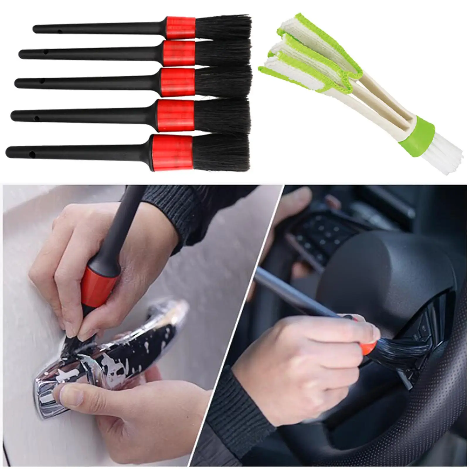 

6 Pieces Car Detailing Brush Kit Interior Automotive Detail Brushes Fit for Dashboard Interior Cleaning Wheels Exhaust Tips Rvs