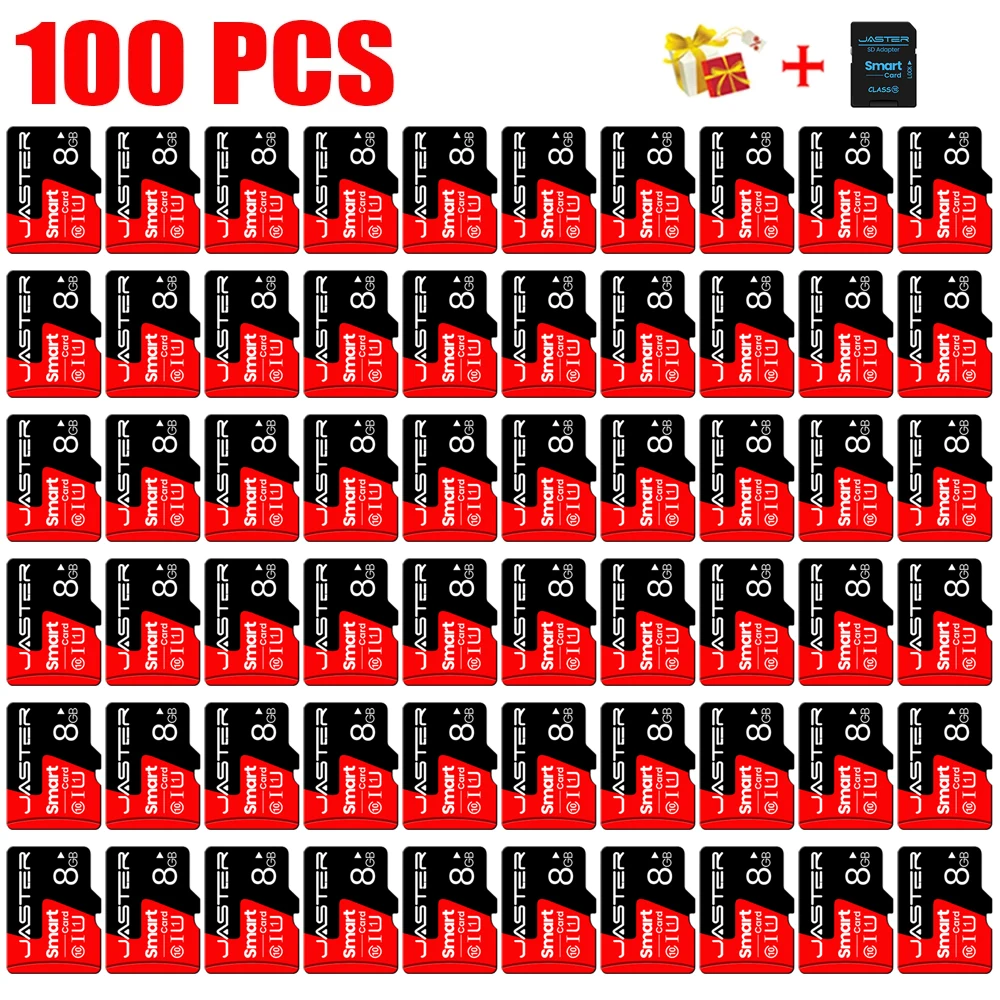 100 Pieces Lot Set Memory Card Original Wholesale Red Micro TF Mini SD Card 128GB 64GB 32GB 16GB 8GB Flash Dirve Cards USB Stick