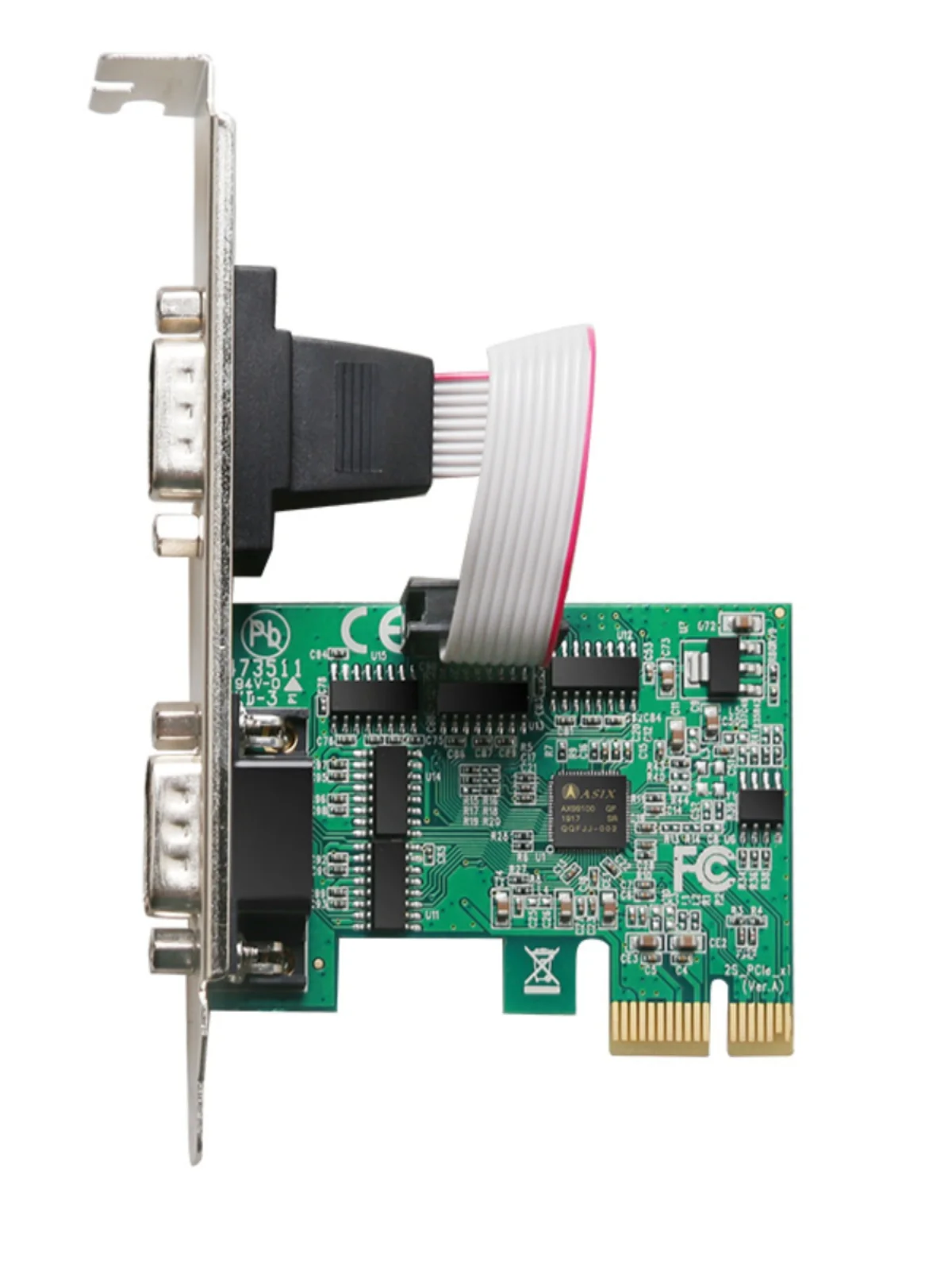 PCI-E serial port card, desktop computer, com port, Pcie to RS232 interface, dual serial port expansion card AX99100