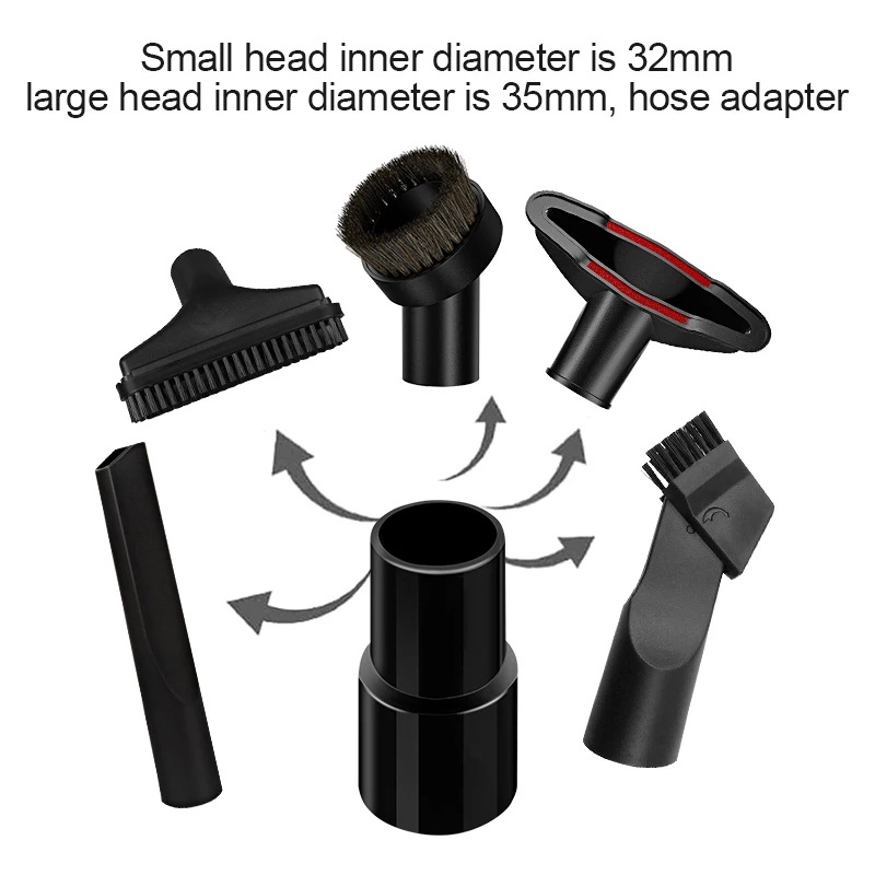 6 قطعة/1 قطعة فوهة رأس الفرشاة مع 32/35 مللي متر محول قطع الغيار شق مجمع الغبار مكنسة كهربائية استبدال مرفق #4