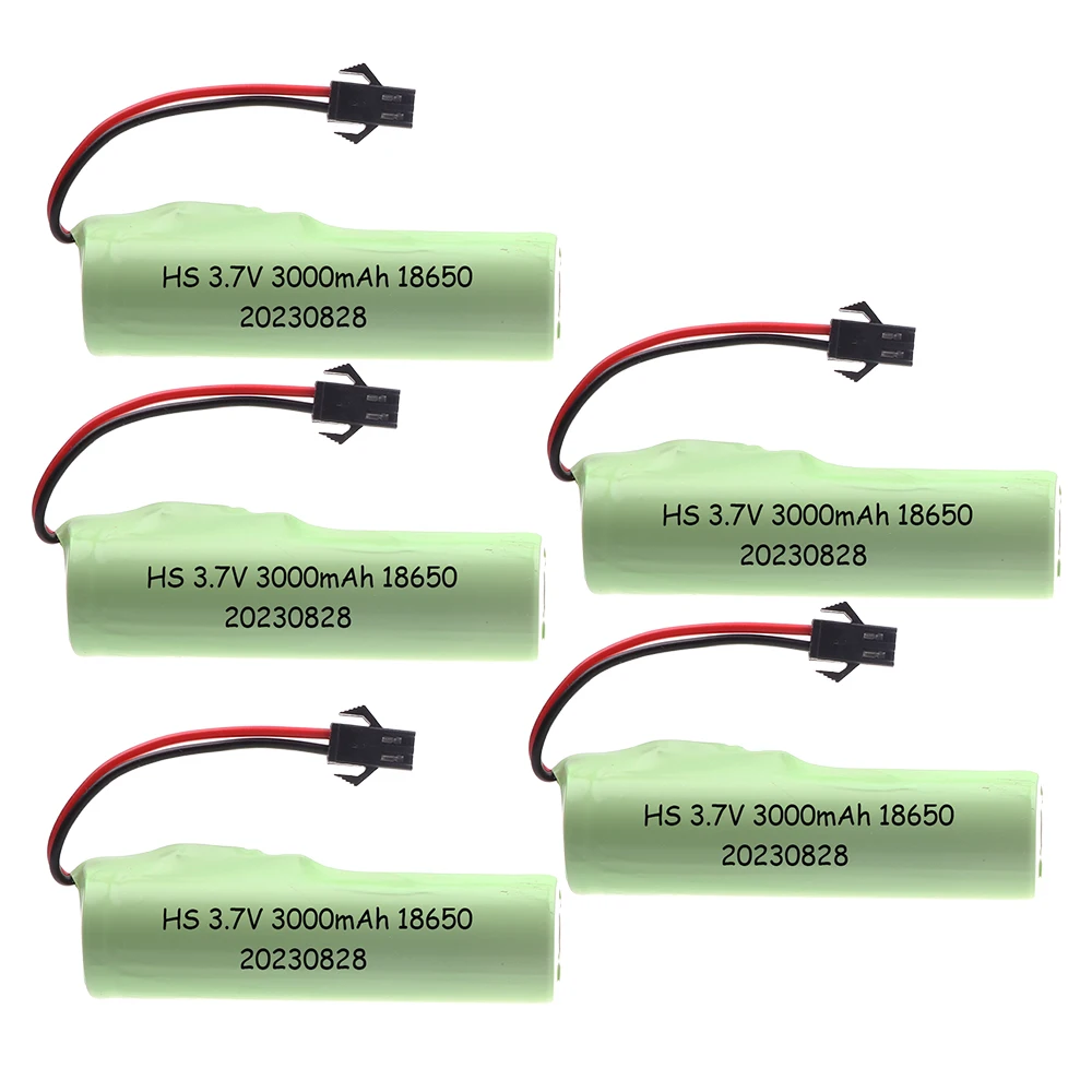 3.7V 18650 3000mah 20C Li-ion Battery For RC Stunt Car Q85 Q70 Rc Car Toys SM-2P Plug RC Boat Car Water soft Gun Batteries Parts