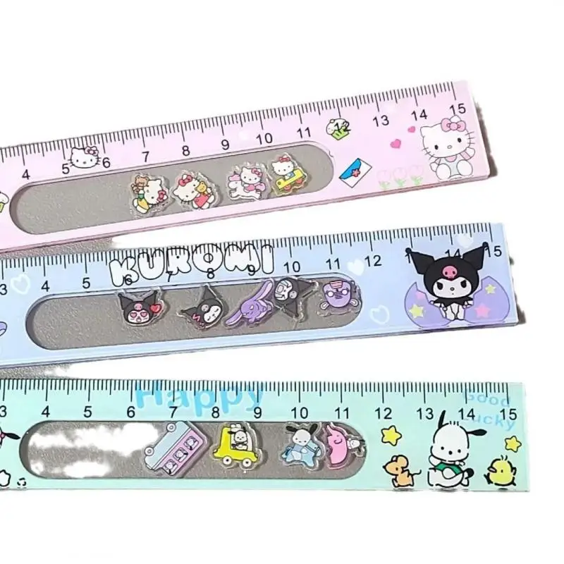 Cute Cartoon Sanrio Lucky Shake Ruler Pacha Dog Egg Party Ruler Acrylic School 15cm Straight Ruler