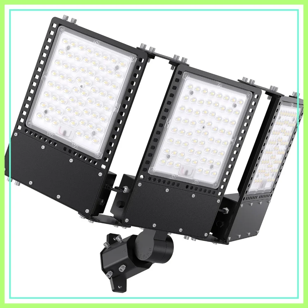

300W LED Parking Lot Light 45000lm 5000K, Dusk to Dawn, IP67 Waterproof, 3-Head Adjustable Outdoor Flood Light for Pole/Wall