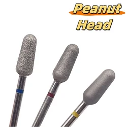 1Pcs Peanut Head Diamond Nail Drill Bit 5*12mm Nail Cleaner Russian Manicure Nail Bit for Cuticle Dead Skin,Nail Prepare Salon