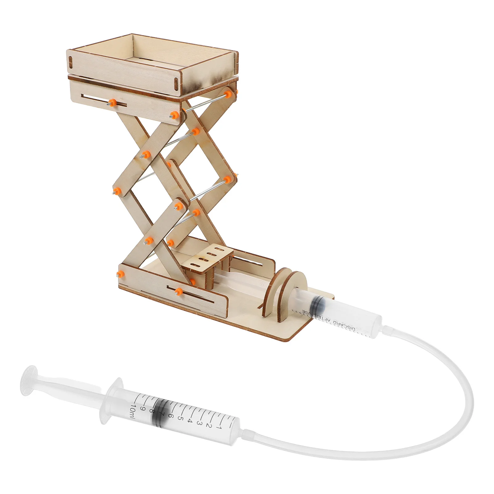 Kit scientifico educativo per macchina da laboratorio fai-da-te Materiali in legno per bambini Esperimenti scientifici Sollevamento idraulico regolabile