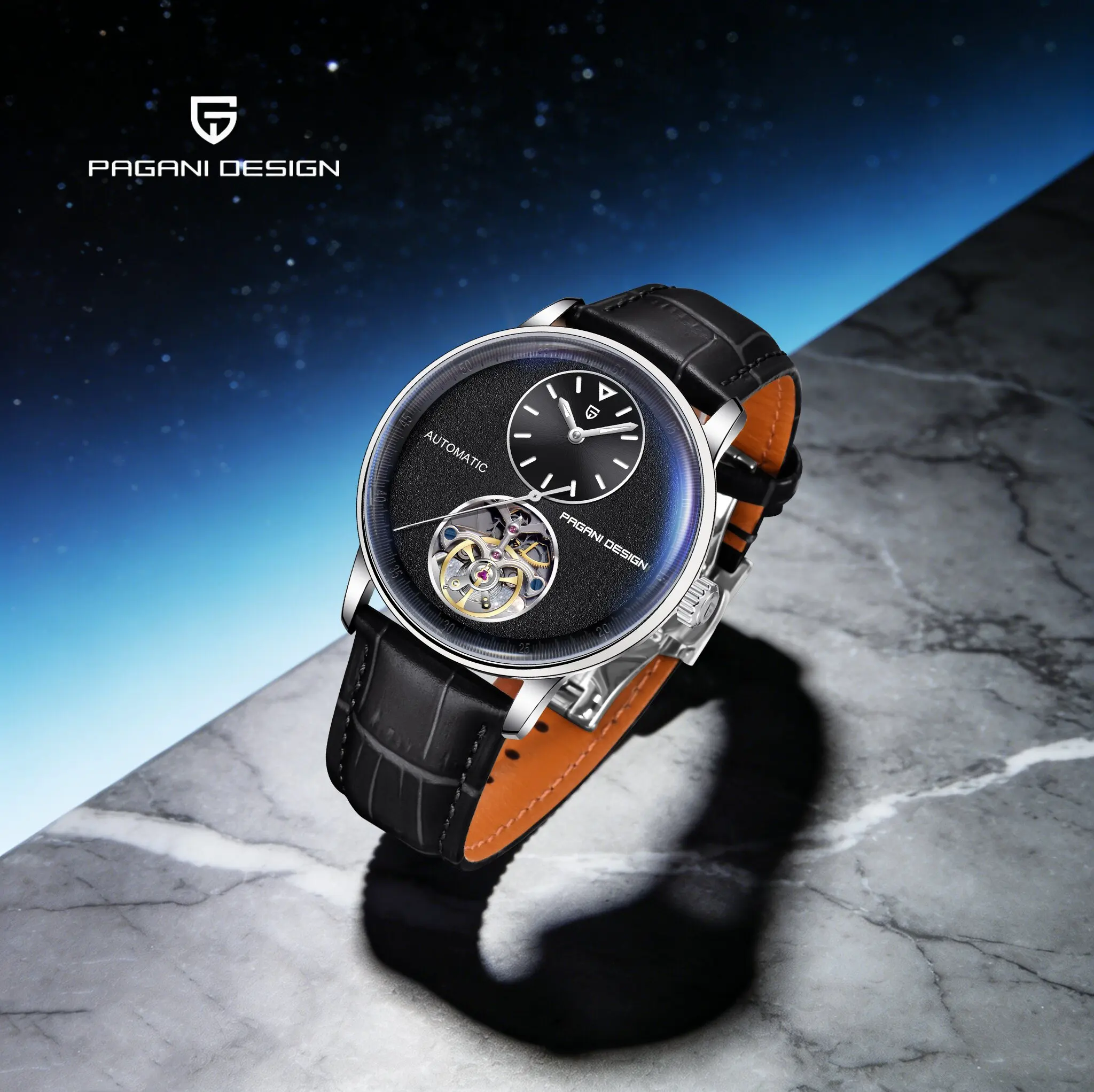 

PAGANI DESIGN Business Formal Men's Mechanical Watch Gentleman Elegant Style Leather Strap Luminous 100m Diving Tourbillon Clock