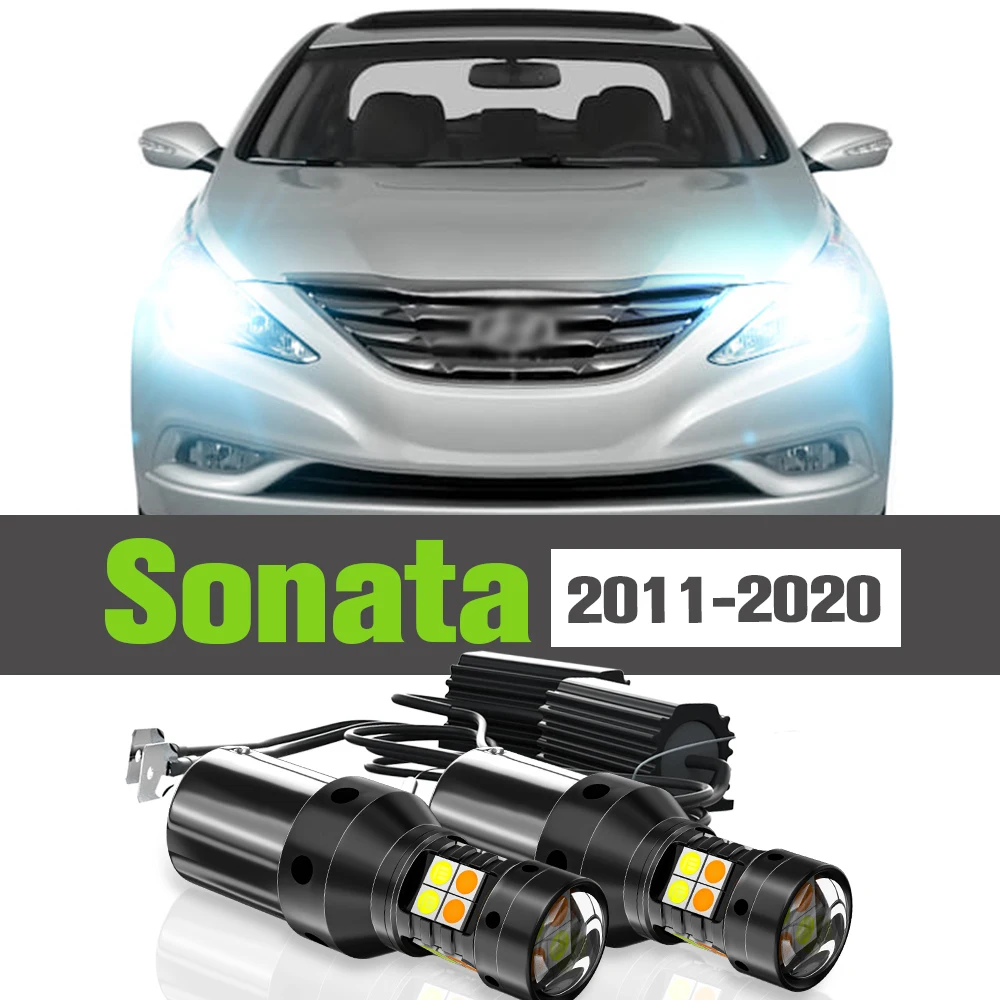

2x LED Dual Mode Turn Signal+Daytime Running Light DRL Accessories Lamp For Hyundai Sonata 6 7 8 2011-2020 2015 2016 2018 2019