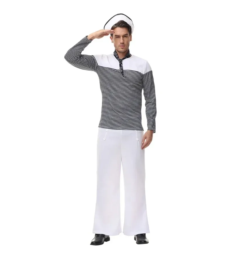 Couple Nautical Navy Sailor Costume Sailor Costume for Men Womao Halloween Cosplay Clothes view 4