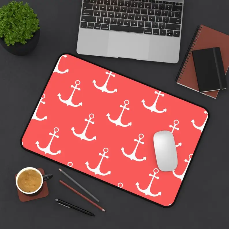 Red Ship Anchor Mouse Pad, Non-slip Waterproof Gaming Mousepad,office Gaming Table Decorative Mat, The Perfect Gift for Friends.