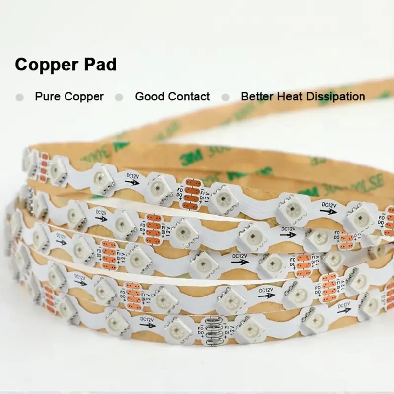 5 متر LED S شكل WS2815 S انحناء عنونة RGB بكسل 5050 8 مللي متر 12 فولت LED متعرج LED قطاع ضوء لافتات تسجيل كلمة نافذة عرض