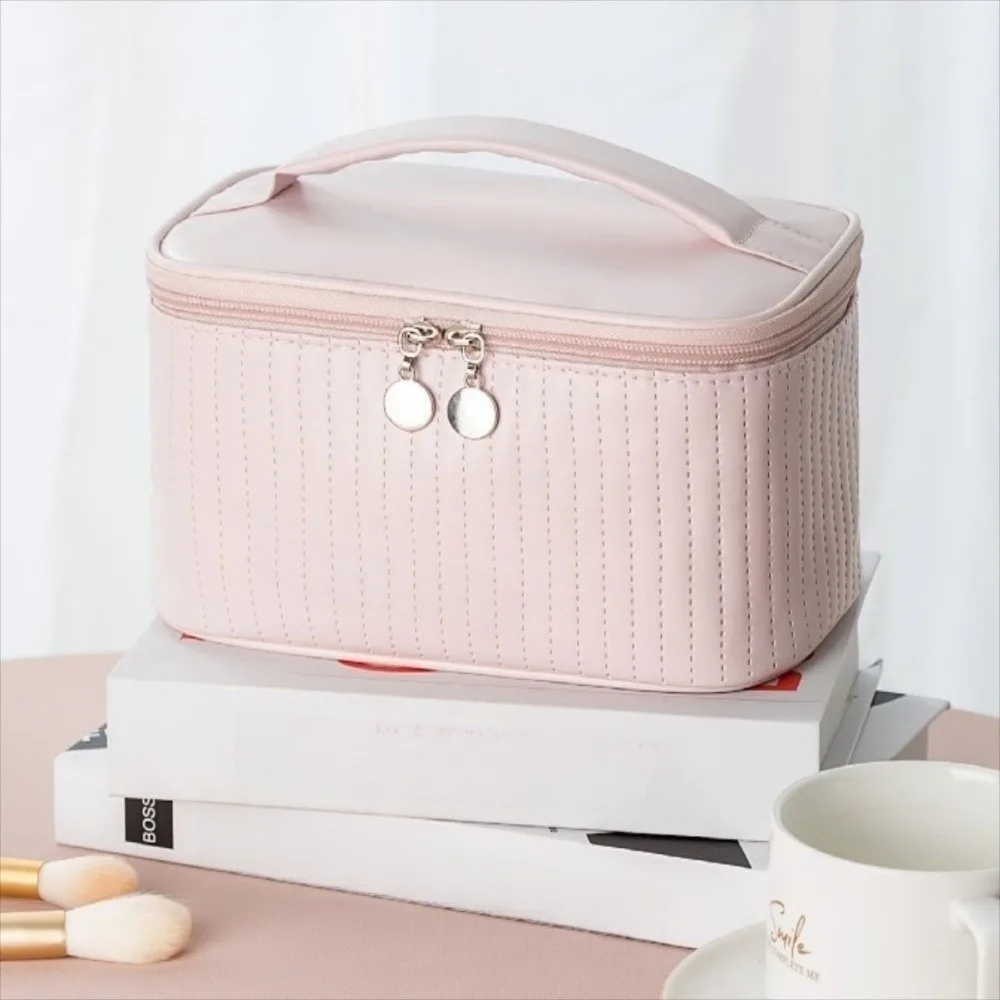 Mehrzweck Reise Waschen Lagerung Tasche Große Kapazität Einfarbig Kuchen Kosmetik Tasche PU Leder Nette Kulturbeutel Organizer Weibliche