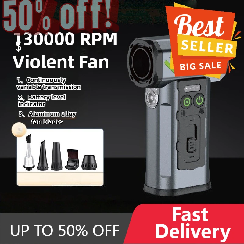 

【Fast Delivery】Brushless Turbo Jet Blower Powerful Air Blower With 3 Nozzles & Vacuum Kits Electric Air Duster 55m/s Wind Speed