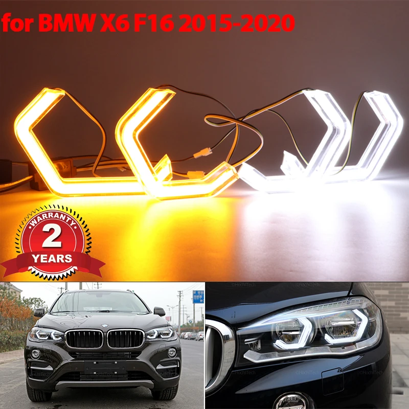 

M4 style LED Angel Eyes Kit Ring Headlight Lamps For BMW X6 F16 2015-2020 Ultra Bright Refit Day Light turn signal light