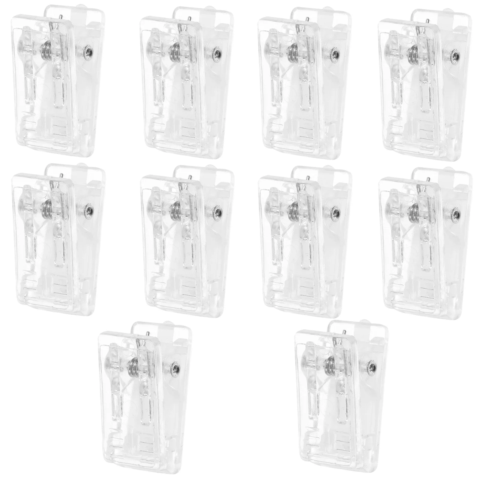 

10pcs Name Clip Plastic Spring Clip For Id Card Work Badge Clips Adhesive Badge Holders Office Binding Supplies