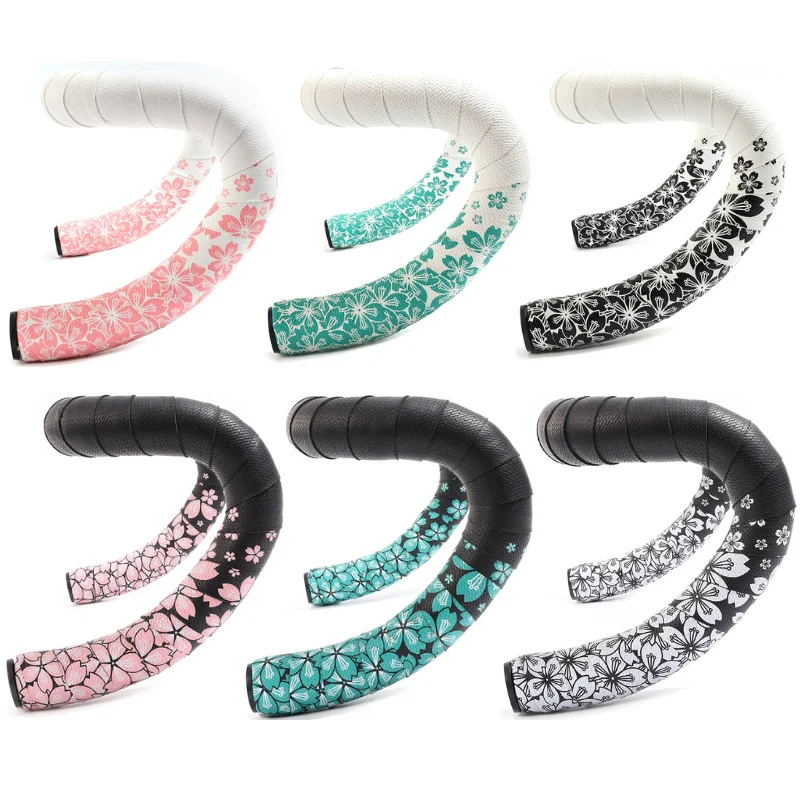 AliExpress Bike Handlebar Tapes Cherry Blossom Cycling Handles Wrap Shockproof Anti-slip Road Cycling Handle Bar Belt Bicycle Accessories