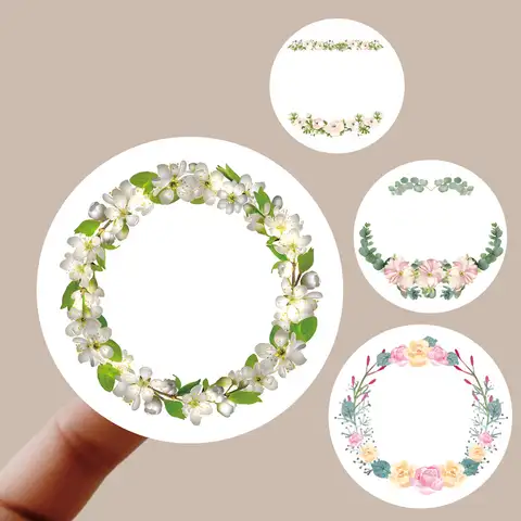 Personalized Round Circle Label Stickers Custom Name Date Thank You Stickers for Bridal Shower Party Favors