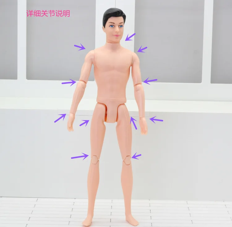 1/6 Boyfriend Ken Dolls  Sovable Joints 30cm Body Male Prince Naked Nude Man Toy Doll Ken Body DIY Toys For Girls Gifts