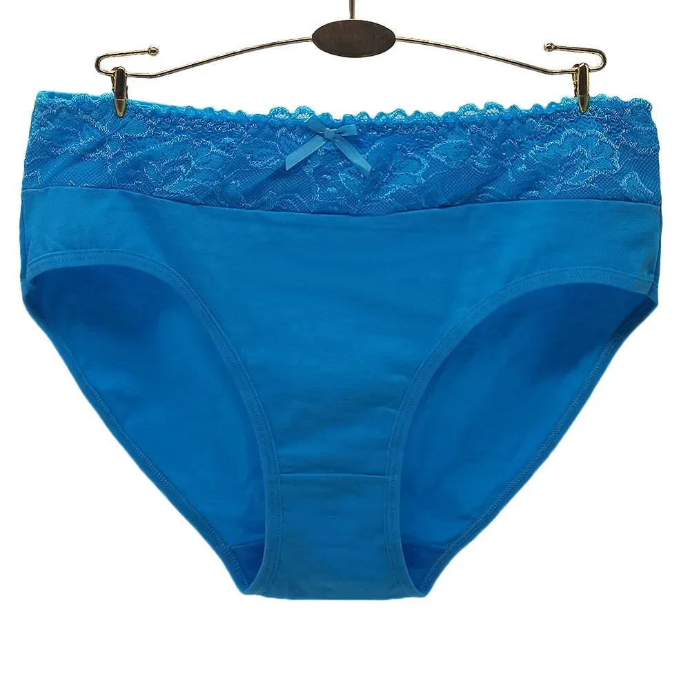 Plus Size Panties Cotton Underwear Women Underpants Briefs Sexy Intimate Lace Woman Knickers 3 Pieces/Lot