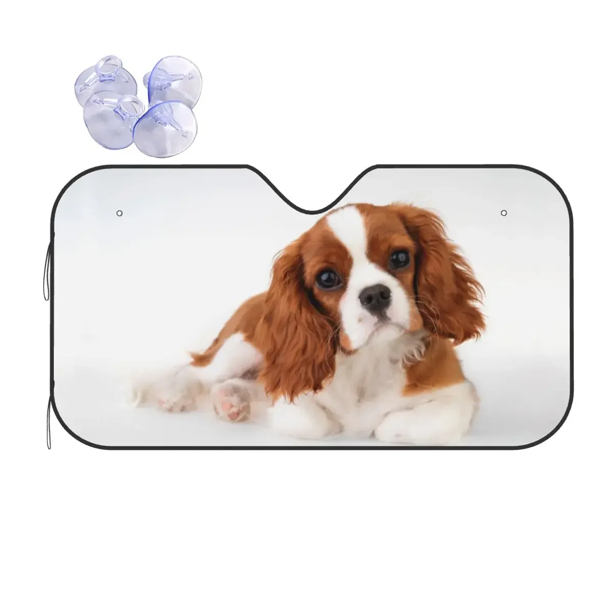 Cavalier King Charles Spaniel Fold-up Windshield Sunshade 70x130cm Gift for Animal Dog Lover Foils Sun Visor Accessories Covers