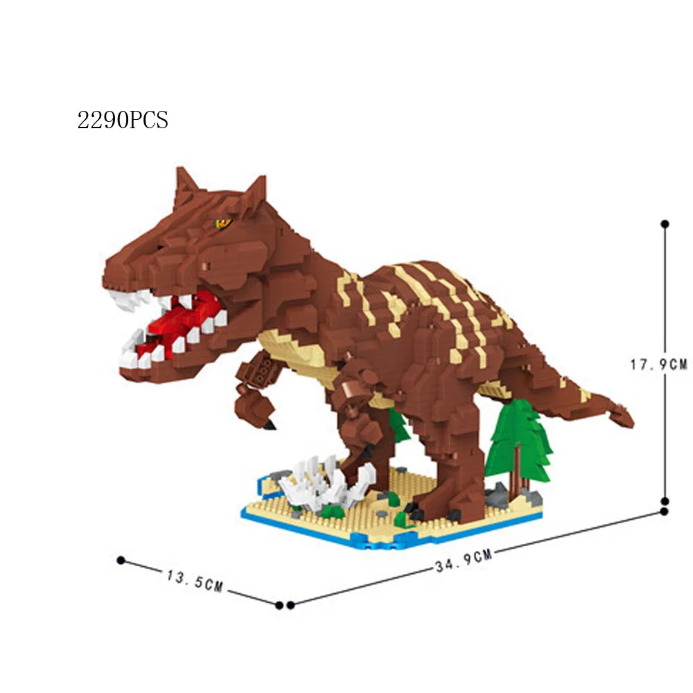 Movie Jurassic Dinosaur World Nanobrick Tyrannosaurus Rex Carnotaurus Micro Diamond Block Velociraptor Toy Baryonyx Build Bricks