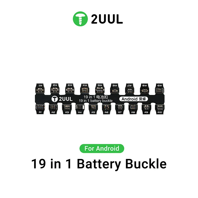 2UUL PW06 19 in 1 for Android Battery Buckle Motherboard Clip Battery Male Buckle Mobile Phones Battery Repair Tools