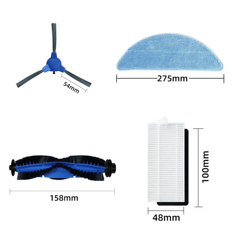 Cecotec Conga 2290 울트라 메인 브러시 먼지 봉투, 힙 필터 사이드 부시 로봇 진공 청소기 부품 액세서리