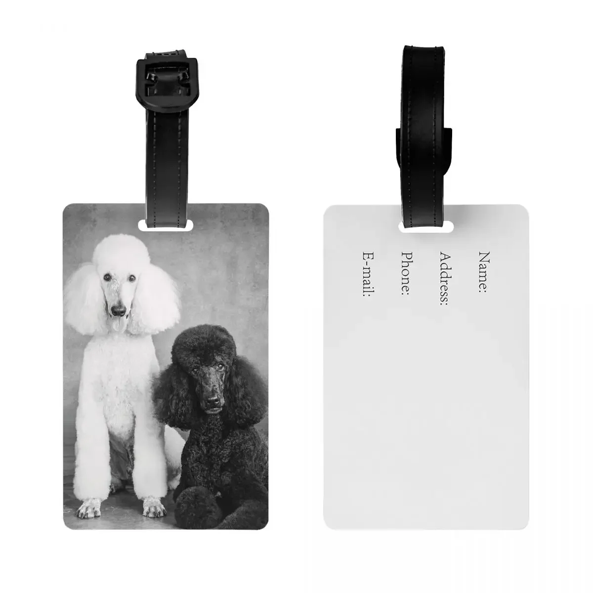 Poodle Dog Luggage Tags for Suitcases Funny Pudel Caniche Baggage Tags Privacy Cover ID Label