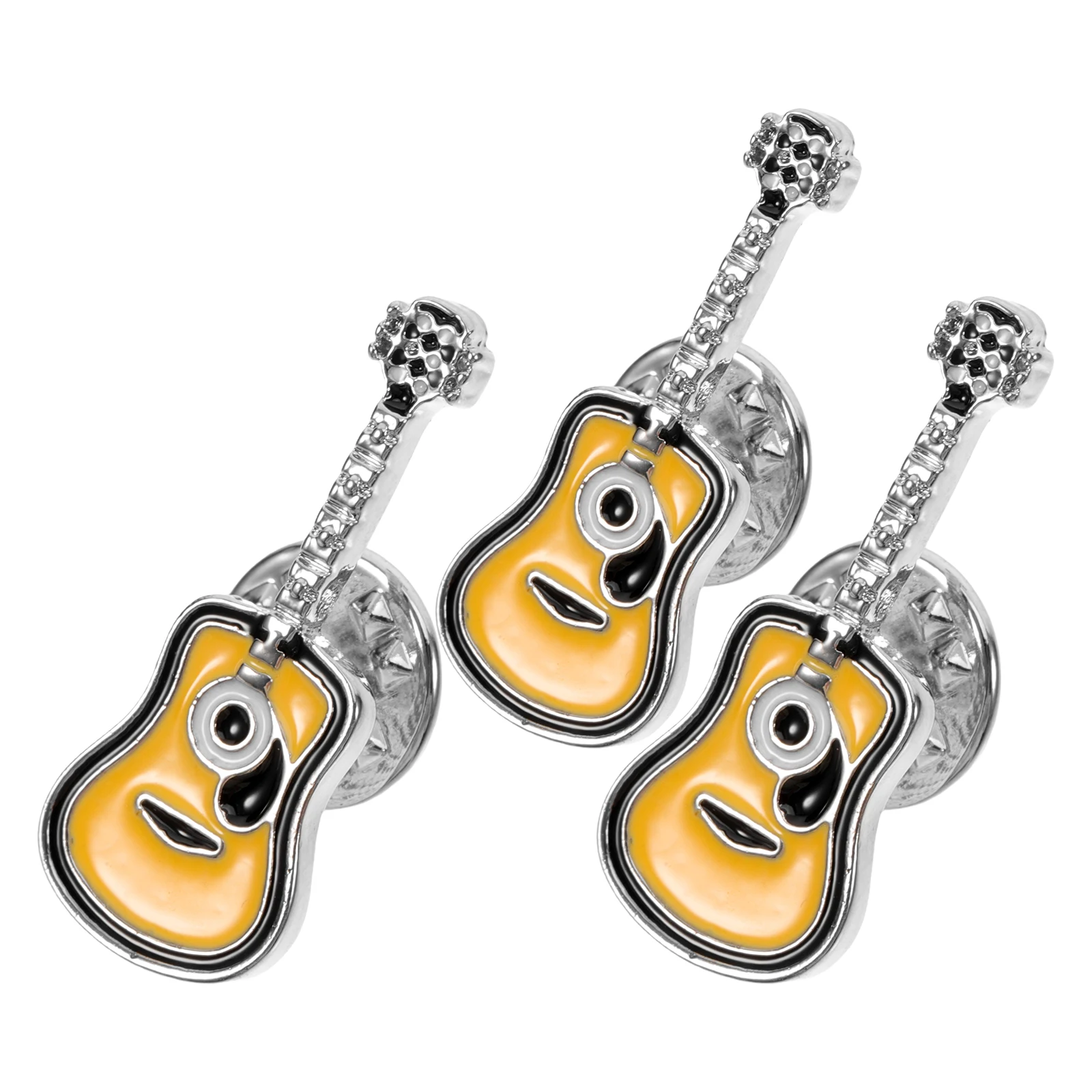 

3pcs Guitar Brooch Lapel Pin Enamel Music Note Pins Decorative Punk Style For Bag Sweater Dress Hat Scarf Daily Wear Occasions