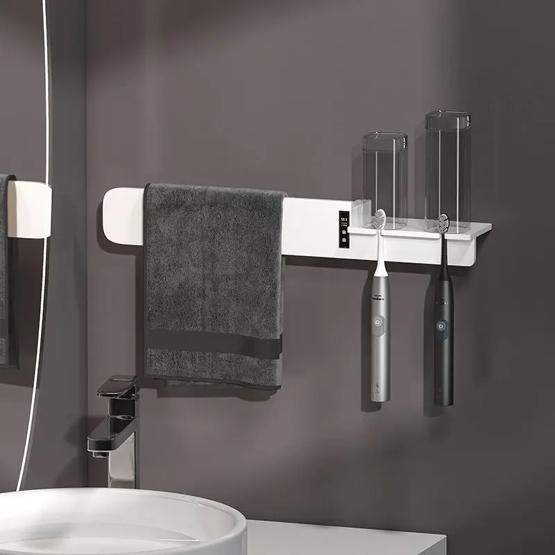 رف المناشف الكهربائية، رف تجفيف التدفئة المنزلية للحمام، لوح عريض للحمام الذكي