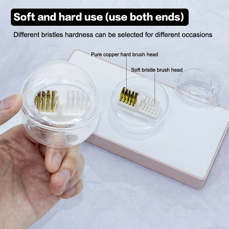 Nail Drill Bit Cleaning Brush Polishing Brush Portable Soft Hard Brush Cleaner Box Professional Nail Art Manicure Accessories