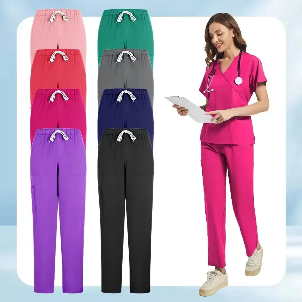 Surgical Uniforms Woman Scrub Set Medical Nurse Beauty Salon Workwear Clinical Scrubs Top Pants Spa Doctor Nursing Clinical Suit