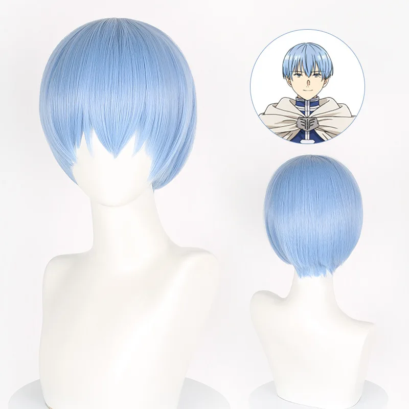 Anime Sousou No Frieren Cosplay Perücke Silber Weiß Lange 65CM Perücke Frieren Bei der Beerdigung Himmel Blau Beständig Synthetische Haarteil