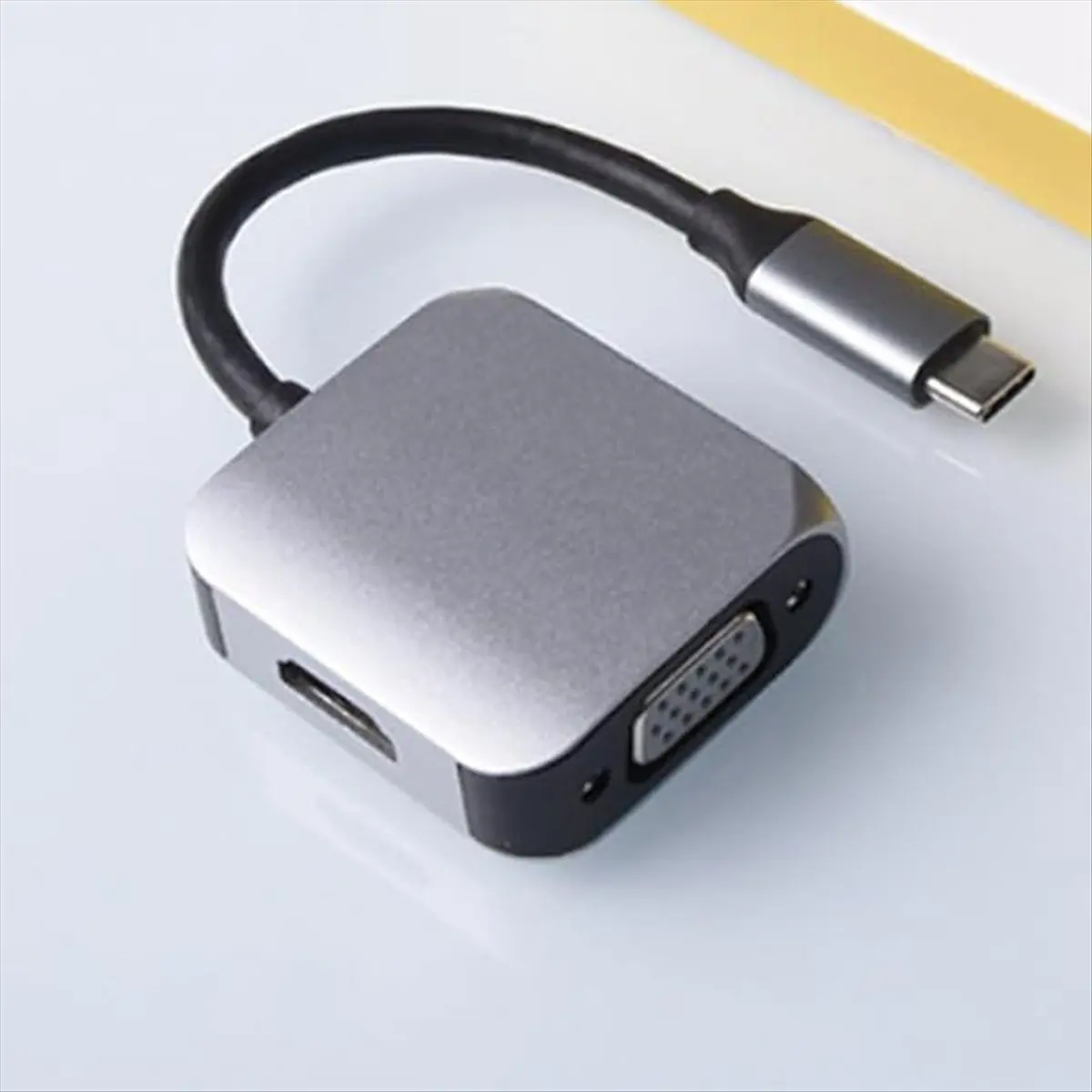 Stable- USB C Docking Station, 2 in 1 USB-C to HDMI-Compatible VGA Extensor Adapter for Laptop Smartphone