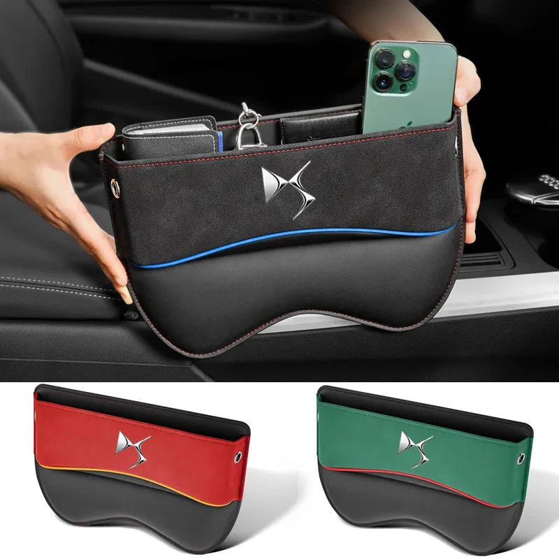 Car Seat Organizer Suede Leather Crevice Storage Box Car Accessories for Ds 3 4 5 7 5LS 4S 69 SPIRIT Crossback Citroen X E-Tense