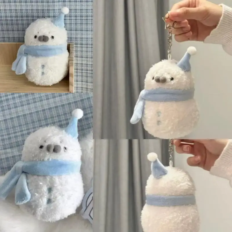 素敵な漫画アザラシ雪だるま人形ぬいぐるみペンダントシミュレーションオーシャンアザラシキーホルダーバックパック装飾クリスマス誕生日ギフト