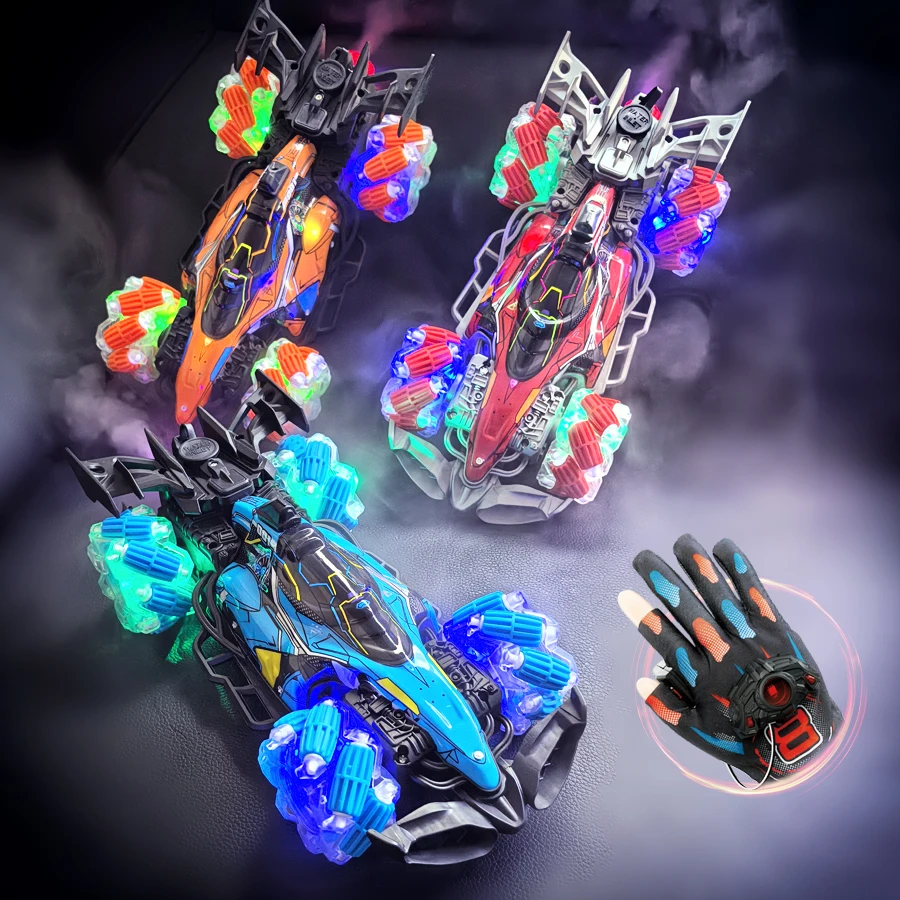 Colorful lights spray stunt racing 4WD shift 2.4G wireless gesture induction racing race remote control toy car image 2