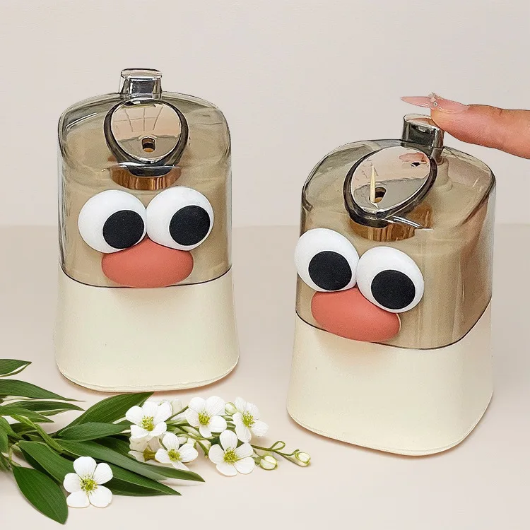 Toothpick Holder, Creative Toothpick Storage Box Automatic Pop-up Toothpick Dispenser for Kitchen, Restaurant, Hotel
