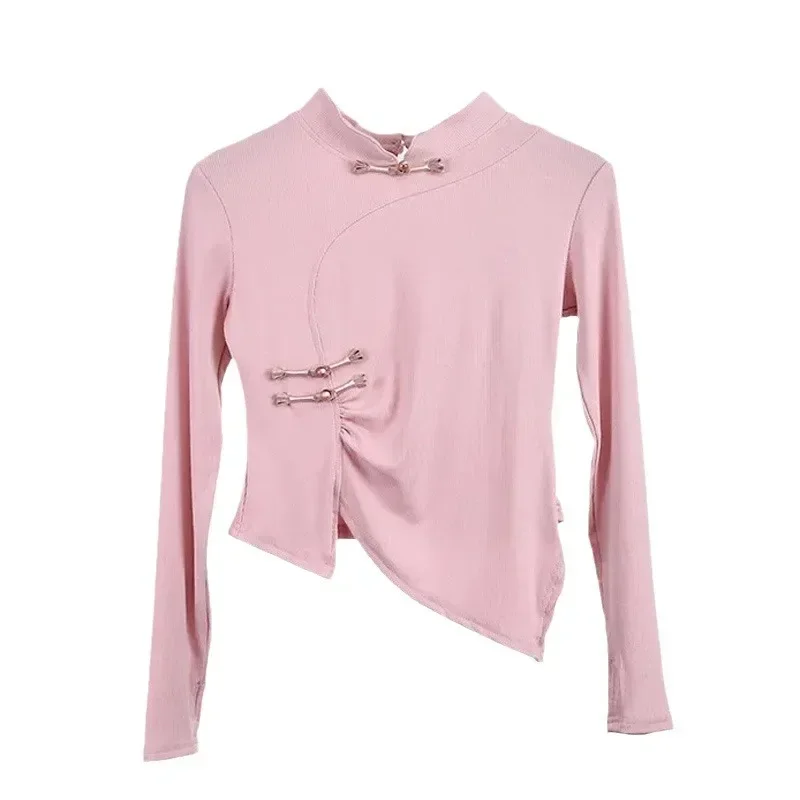 Classical dance practice clothes women's Chinese style cheongsam dance tops folk dance long sleeves slim adult body rhyme