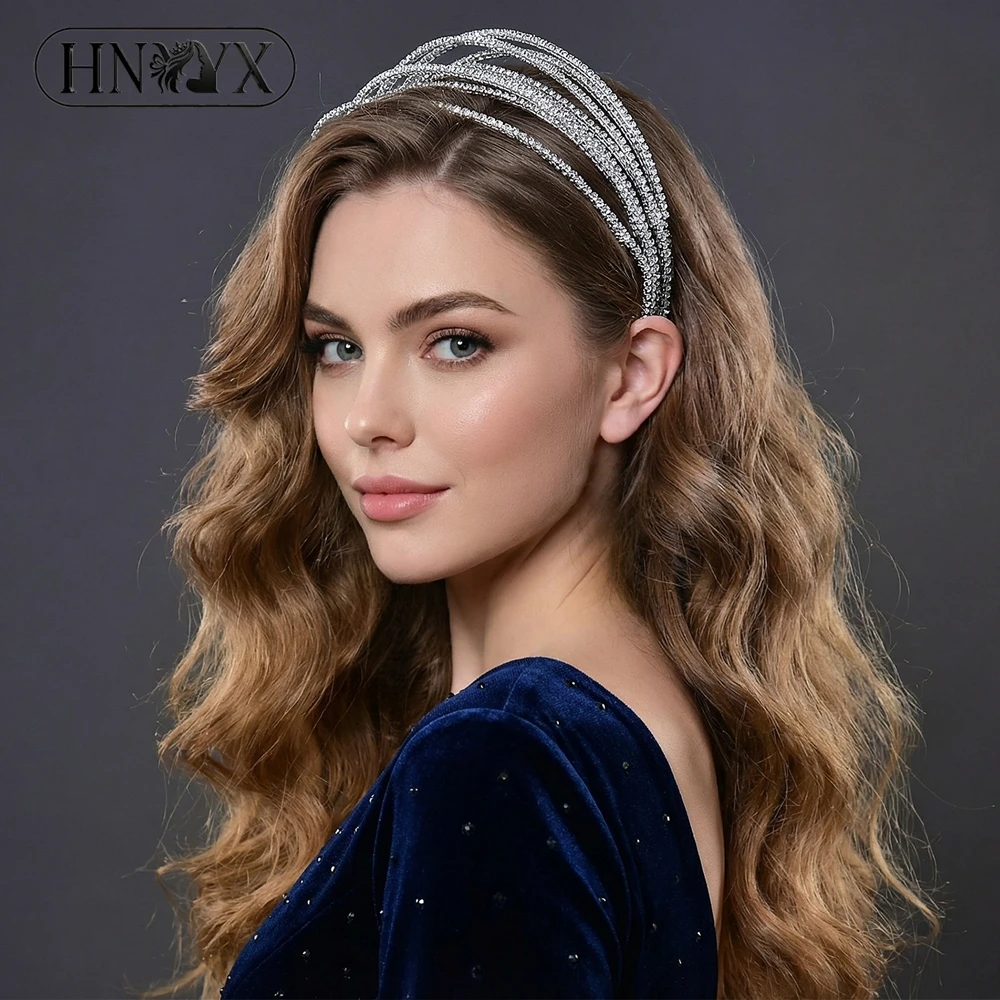 

HNYYX Trendy Rhinestone Chain Tassel Headband Bling Rhinestones Hair Hoop Wedding Tiara Detachable Tassels Hair Accessories A146